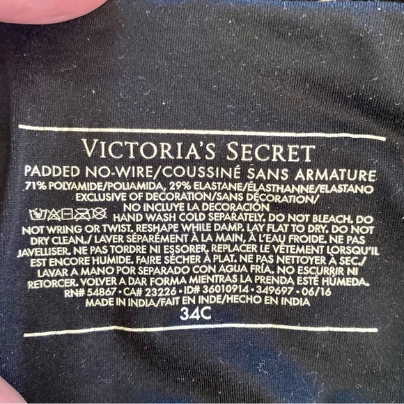 Victoria Secret Body By Victoria Padded No Wire “pull-on” bra. 34C Black - Picture 6 of 6